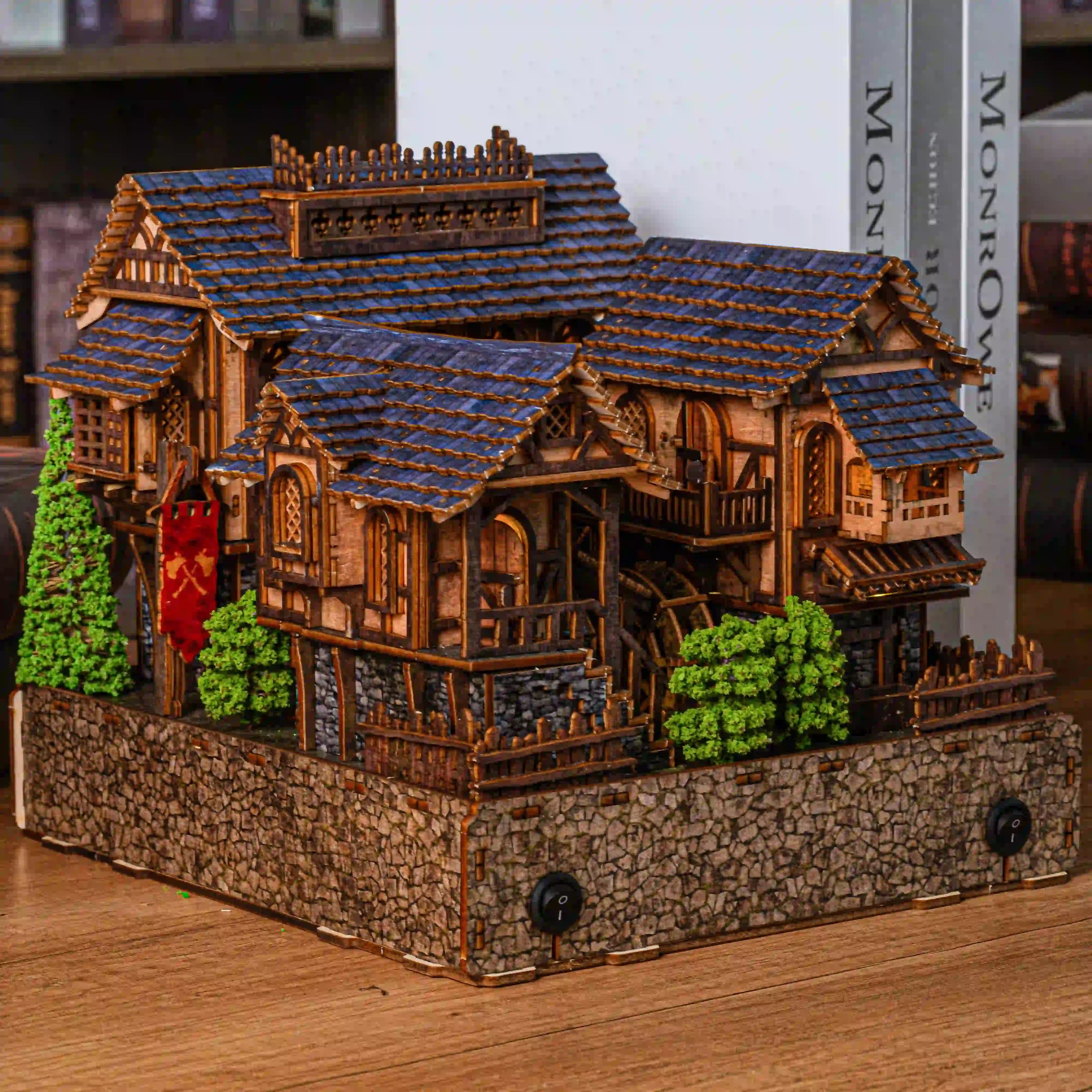 Heartbrook medieval European village DIY LED book nook kit — view 3