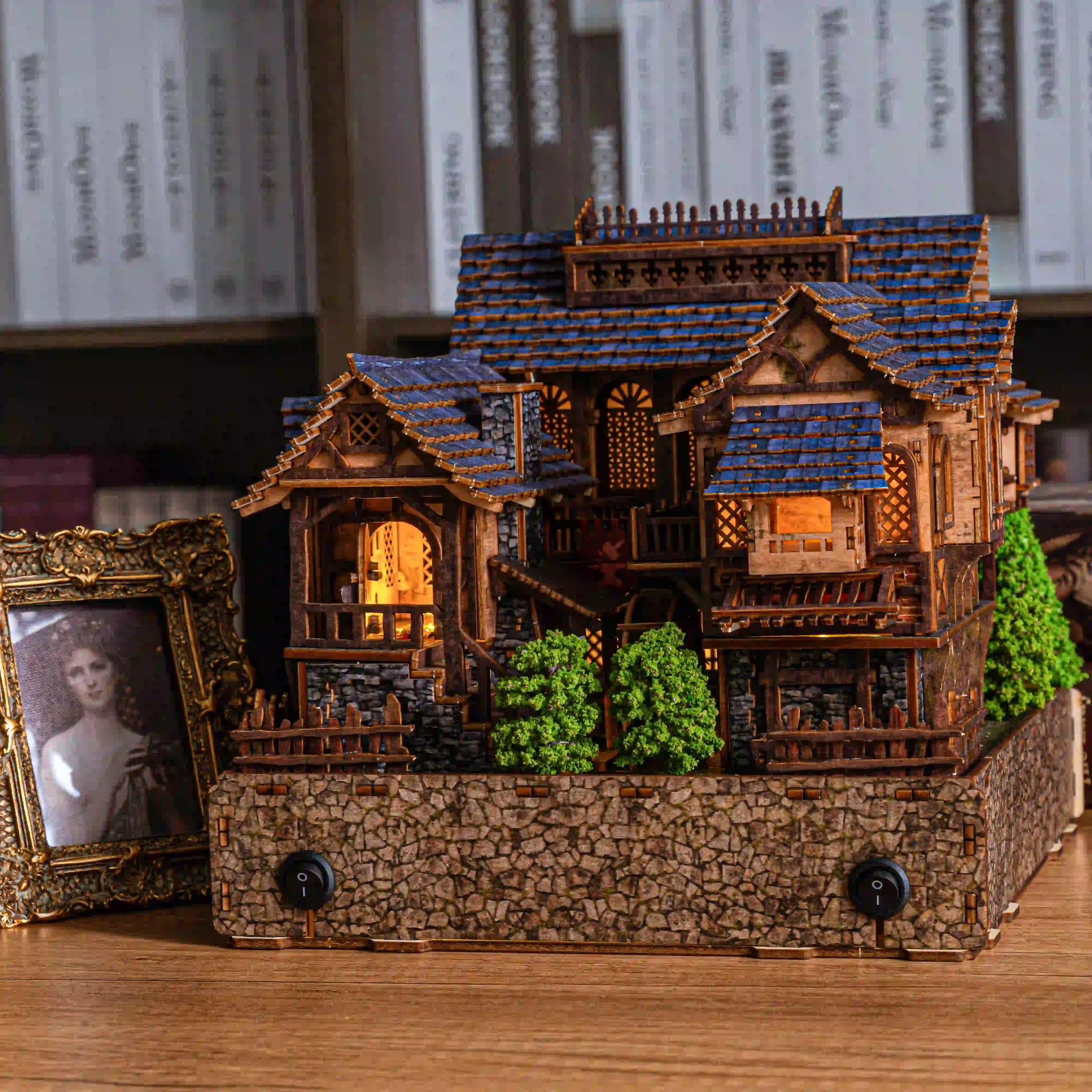 Heartbrook medieval European village DIY LED book nook kit — view 4