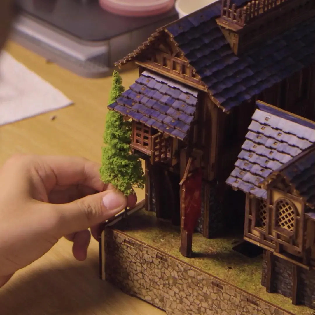Heartbrook medieval European village DIY LED book nook kit — view 11